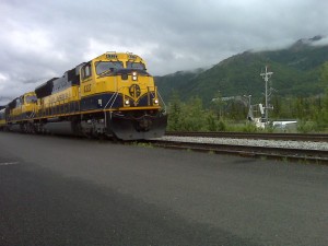 Alaska Railroad pulls Princess Rail's glass-domed cars south from Denali to Talkeetna.