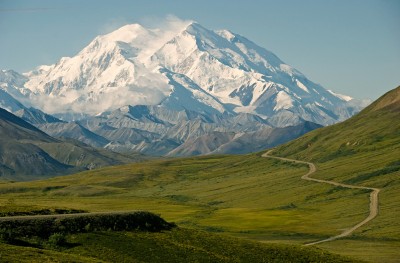 View of Denali from inside Denali National Park